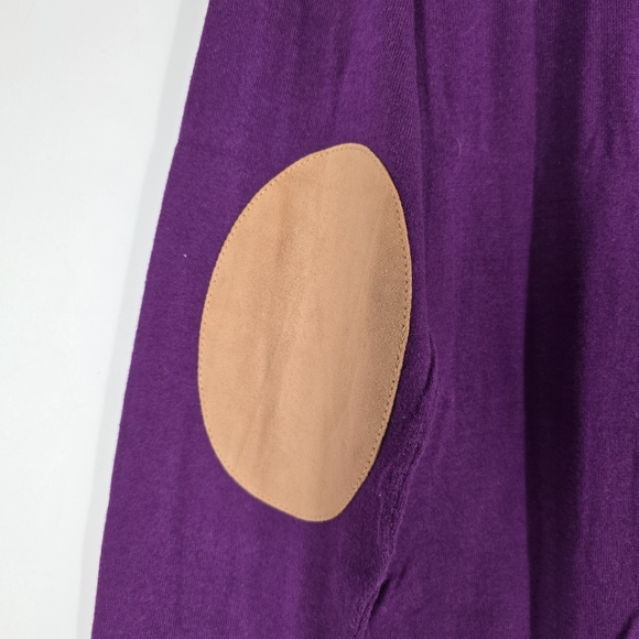 Carolina Herrera NEW Men's Purple Zip Up Sweater Elbow Patches Size S - Picture 12 of 12